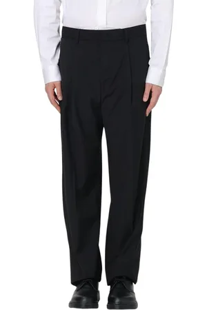Emporio Armani Spodnie, Mężczyzna, Czarny, XL, Czarne Plisowane Spodnie Luźny Fason