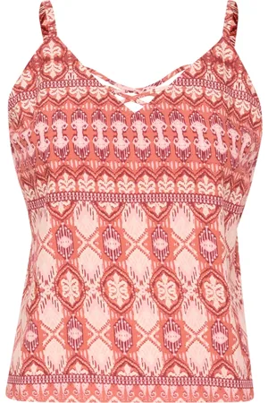Cream Koszulki, Kobieta, Wielobarwność, 3XL, Etniczna Geometryczna Bluzka Elegancka Prosta