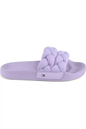Tommy Hilfiger Buty, Kobieta, Fioletowy, 36 EU, Fioletowe Klapki z Poliestru