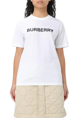 Burberry Koszulki, Kobieta, Biały, 2XS, Klasyczny Biały T-shirt z Krótkim Rękawem
