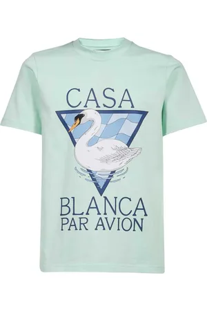 Casablanca Koszulki, Mężczyzna, Zielony, XS, Bawełna, Bawełniany T-shirt z Nadrukowanym Logo