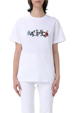 A.P.C. Koszulki, Kobieta, Biały, XS, Biała Kwiatowa Koszulka