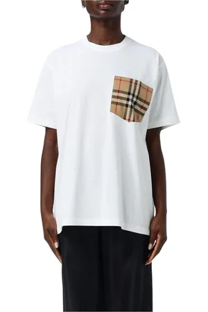 Burberry Koszulki, Kobieta, Biały, XS, Biała Koszulka z Kieszenią