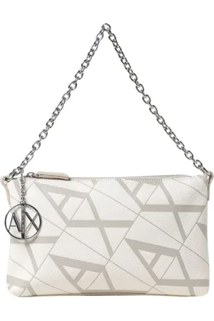 Armani Exchange Torebki, Kobieta, Beżowy, ONE SIZE, Żółta Geometryczna Torba na Ramię z Łańcuchem