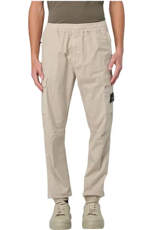 Stone Island Spodnie, Mężczyzna, Beżowy, W32, Spodnie Cargo w Luźnym Stylu
