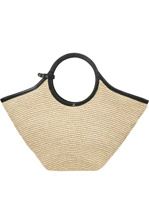 Courrèges Torebki, Kobieta, Beżowy, ONE SIZE, Otwarta torba rafii z rączkami ze skóry