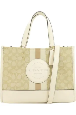 Coach Pre-owned, Kobieta, Beżowy, ONE SIZE, Skóra, Pre-owned Canvas handbags