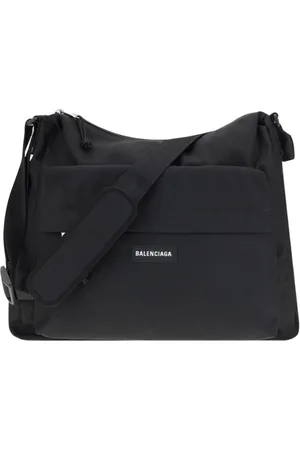 Balenciaga Torebki, Mężczyzna, Czarny, ONE SIZE, Len, Czarna skórzana torba na ramię