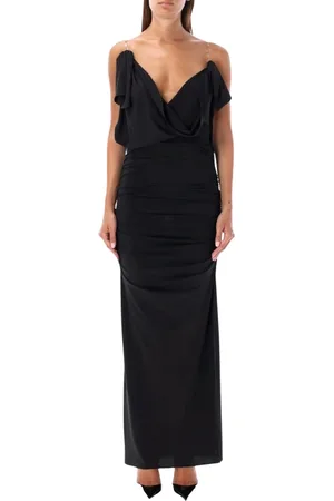 The Attico Sukienki, Kobieta, Czarny, S, Elegancka Czarna Sukienka Maxi