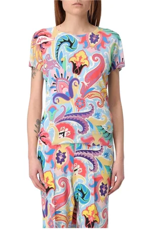 Etro Koszulki, Kobieta, Wielobarwność, M, Kolorowy Paisley Print Top