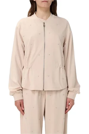 Liu Jo Bluzy, Kobieta, Beżowy, XL, Elegancki Zestaw Dresowy z Logo
