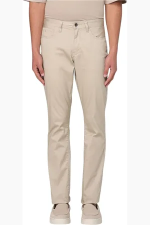 Armani Exchange Spodnie, Mężczyzna, Beżowy, W30, Len, Zielone luźne chinosy