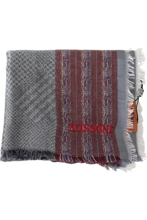 Missoni Akcesoria, Mężczyzna, Wielobarwność, ONE SIZE, Kaszmir, Luksusowy Szal z Haftowanym Logo