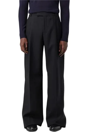 Alexander McQueen Spodnie, Mężczyzna, Czarny, M, Eleganckie Wełniane Spodnie Wide-Leg