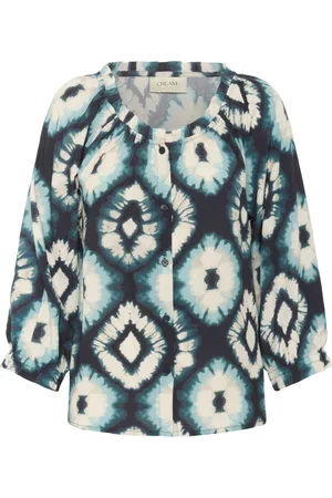 Cream Bluzki, Kobieta, Wielobarwność, 2XL, Bluzka z falbankami Aqua Tie Dye