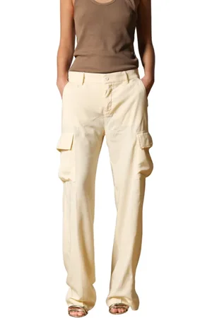 Masons Spodnie, Kobieta, Żółty, 2XS, Spodnie Cargo Victoria Straight Fit