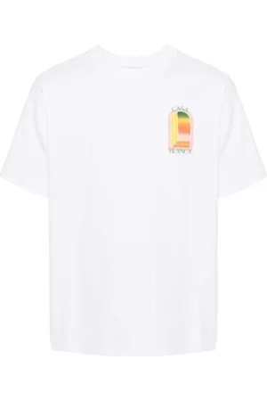 Casablanca Koszulki, Mężczyzna, Biały, 2XL, Męski T-Shirt Stampa 001-23
