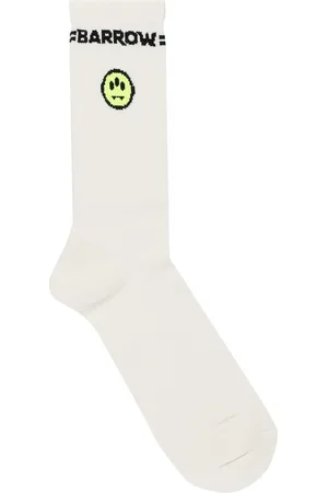 BARROW Bielizna, unisex, Biały, ONE SIZE, Białe Bawełniane Skarpetki z Logo Żebrowane