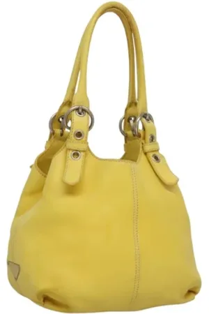 Prada Pre-owned, Kobieta, Żółty, ONE SIZE, Skóra, Pre-owned Skórzane torebki