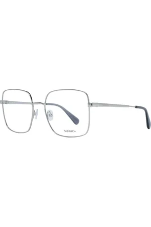 Max&Co. Akcesoria, Kobieta, Szary, ONE SIZE, Srebrne Okulary Optyczne Damskie Kwadratowy Styl