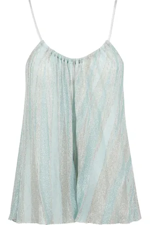 FORTE FORTE Koszulki, Kobieta, Zielony, M, Paski Lurex Sweter Top