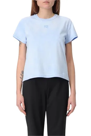 Alexander Wang Koszulki, Kobieta, Niebieski, S, Niebieski T-shirt z krótkim rękawem