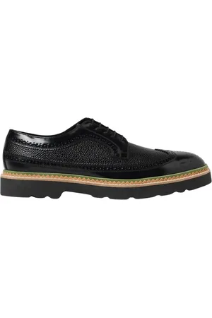 Paul Smith Buty, Mężczyzna, Czarny, 41 EU, Czarne Skórzane Buty Brogue z Nosem w Kształcie Skrzydła