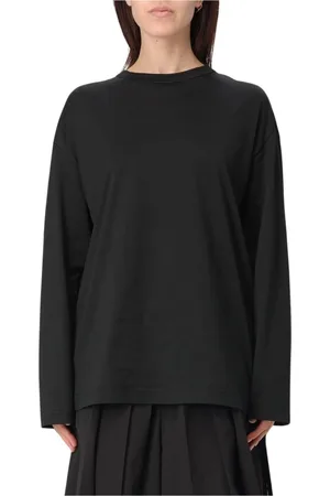 Fabiana Filippi Koszulki, Kobieta, Czarny, XS, Czarny Bawełniany Top Elegancki Klasyczny Styl