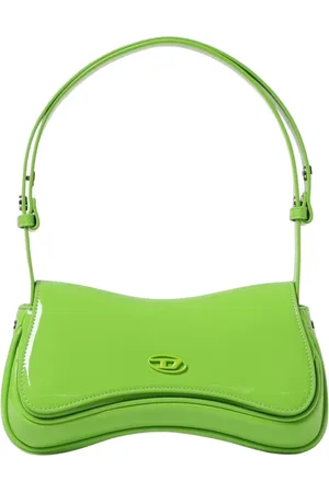 Diesel Torebki, Kobieta, Zielony, ONE SIZE, Zielona Torba Saddle z Lakierowanej Skóry