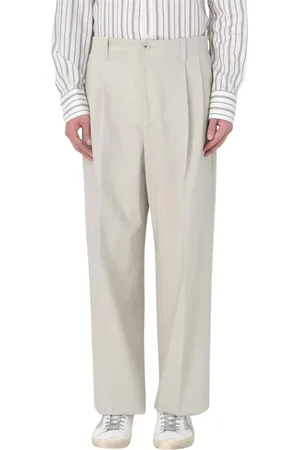 Golden Goose Spodnie, Mężczyzna, Żółty, M, Luźne Spodnie z Plisami