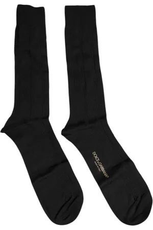 Dolce & Gabbana Bielizna, Mężczyzna, Czarny, L, Skarpetki z Logo z Bawełny
