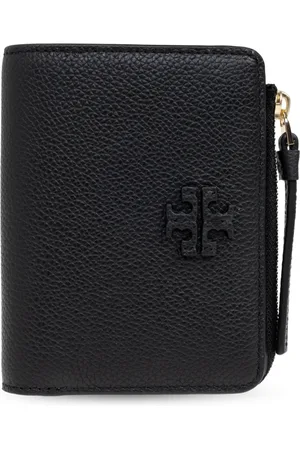 Tory Burch Akcesoria, Kobieta, Czarny, ONE SIZE, Skóra, Portfel Mcgraw