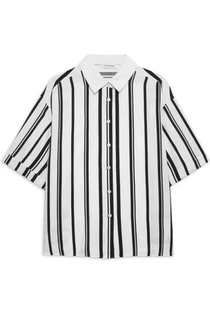 ANINE BING Bluzki, Kobieta, Biały, M, Monogram Stripe Koszula Coco