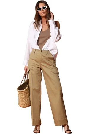 Masons Spodnie, Kobieta, Beżowy, 3XS, Bawełna, Khaki Spodnie Cargo Luźny Krój Bawełna