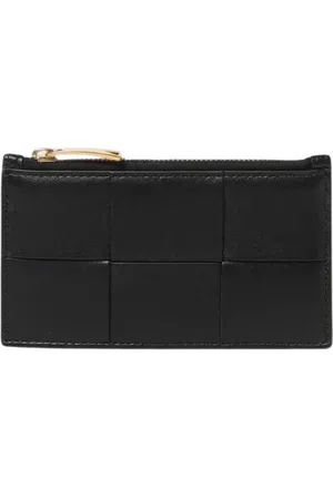 Bottega Veneta Akcesoria, Kobieta, Czarny, ONE SIZE, Czarna portmonetka na zamek błyskawiczny