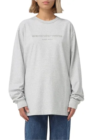 Alexander Wang Koszulki, Kobieta, Szary, S, Szara Koszulka z Długim Rękawem z Logo