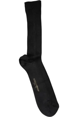Dolce & Gabbana Bielizna, Mężczyzna, Czarny, M, Nylon, Logo Średnie Skarpetki Bawełniane