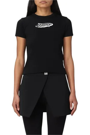 AMBUSH Koszulki, Kobieta, Czarny, M, Czarna T-shirt z żebrowaniem