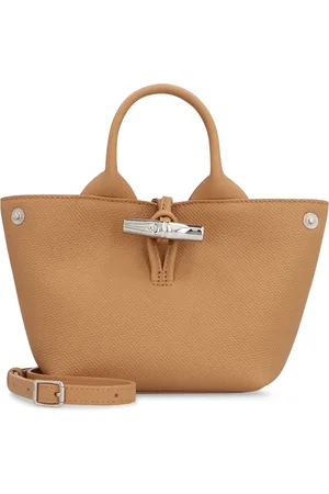 Longchamp Torebki, Kobieta, brązowy, ONE SIZE, Torba z chropowatą skórą i zapięciem na poroże