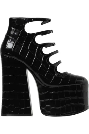 Marc Jacobs Buty, Kobieta, Czarny, 39 EU, Czarny Skórzany Obcas z Klamrą w Kroko