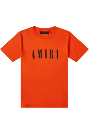 AMIRI Koszulki, Mężczyzna, Pomarańczowy, 2XL, Podstawowe Logo Tee Pomarańczowe