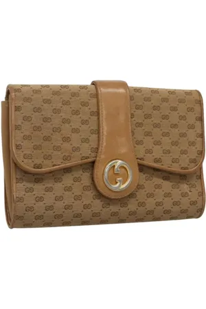 Gucci Pre-owned, Kobieta, Beżowy, ONE SIZE, Skóra, Pre-owned Canvas clutches