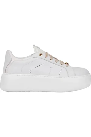 Janet&Janet Buty, Kobieta, Biały, 40 EU, Sneakersy platformowe z unikalnymi detalami