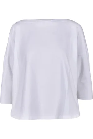 FARFETCH Bluzki, Kobieta, Biały, L, Kaszmir, Miękka Koszulka z Kaszmiru