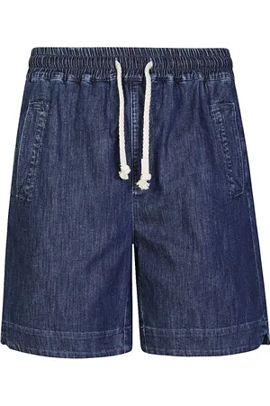 ELEVENTY Szorty, Mężczyzna, Niebieski, XL, Bawełna, Bermudy Jogger ze Stretchu Bawełny i Lnu