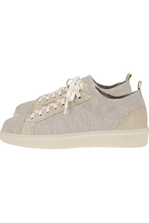 ELEVENTY Buty, Mężczyzna, Beżowy, 39 EU, Wełna, Sneakersy Low Top z Mieszanki Wełny