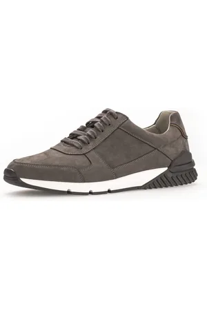 Gabor Buty, Mężczyzna, Szary, 43 1/2 EU, Skóra, Sznurowane Sneakersy