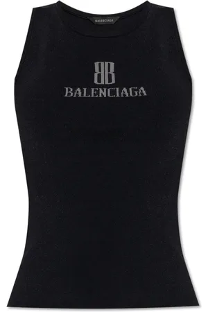 Tシャツ・カットソー BALENCIAGA Women Tunic Tops 814101TNM60 1000 Black Black Optical Oversize T-Shirt | BALENCIAGA - Antonia