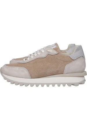 ELEVENTY Buty, Mężczyzna, Beżowy, 41 EU, Wełna, Suede i Flanelowe Sneakersy