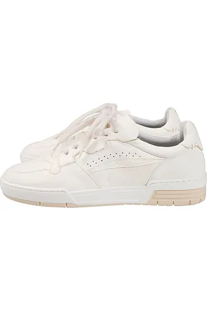 ELEVENTY Buty, Mężczyzna, Biały, 44 EU, Len, Niskie Cervo Skórzane Sneakersy